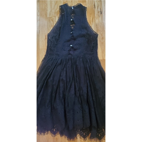 Free People 'Verushka' Lace Mini Dress Size 4 Black - Picture 6 of 13